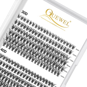 QUEWEL Cluster Lashes 240Pcs individual lashes packaging front view