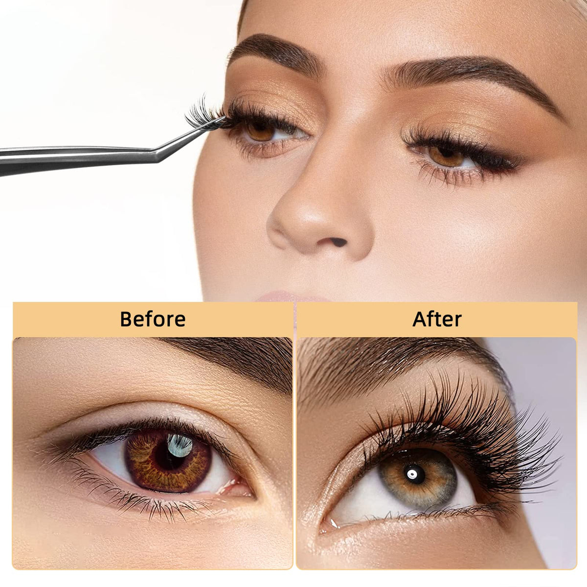 QUEWEL Cluster Lashes 240Pcs individual lashes side view