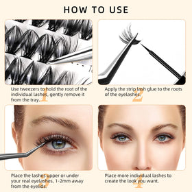 QUEWEL Cluster Lashes 30D 11mm individual lash close-up