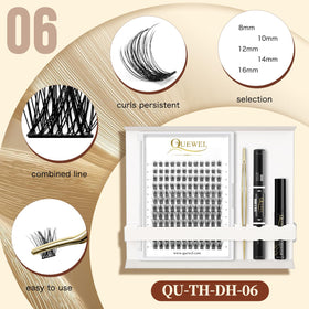 QUEWEL golden tweezer for applying lash clusters