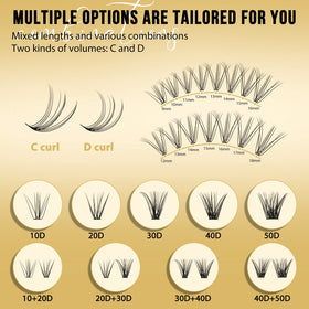 QUEWEL Lash Clusters 10D C Curl displayed on a clean background