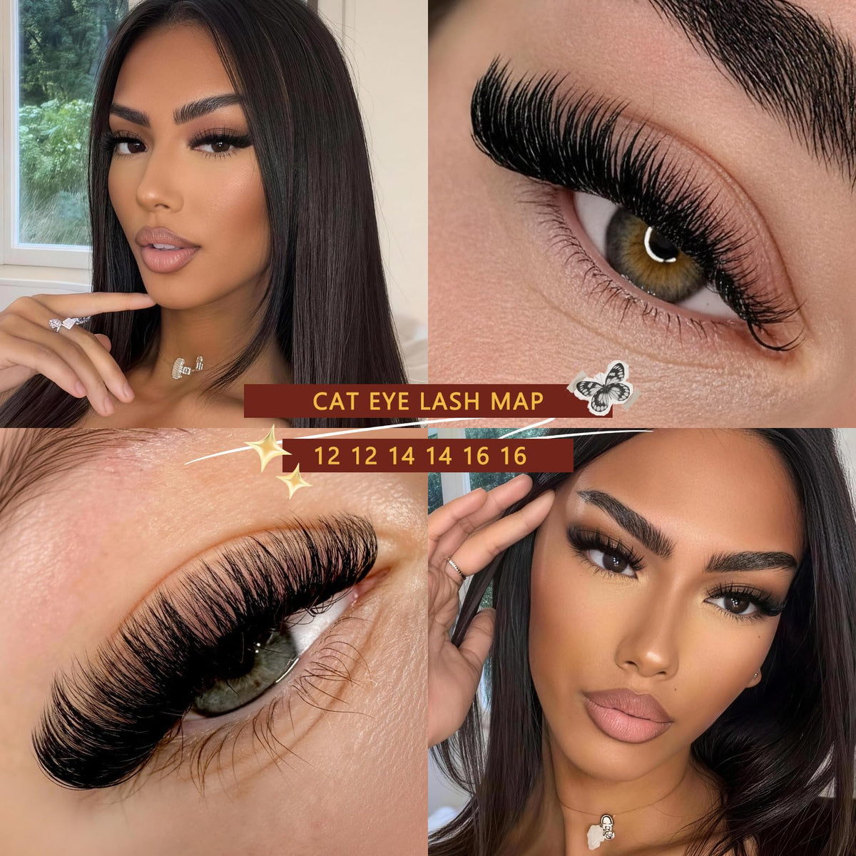 QUEWEL Lash Clusters displayed with a beauty background