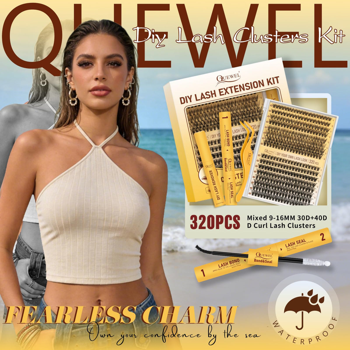 QUEWEL lash clusters glue remover bottle
