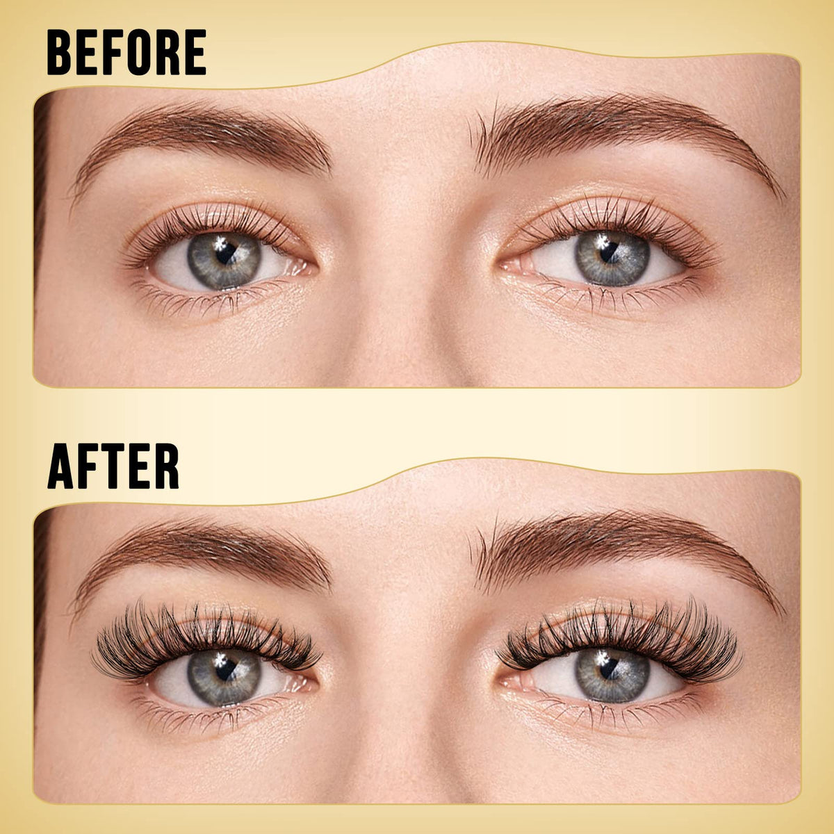 QUEWEL Lash Clusters in hand for size comparison