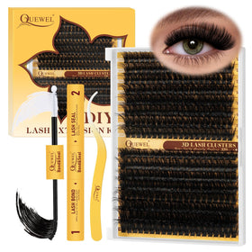 QUEWEL Lash Clusters Kit 320Pcs with lash bond and seal