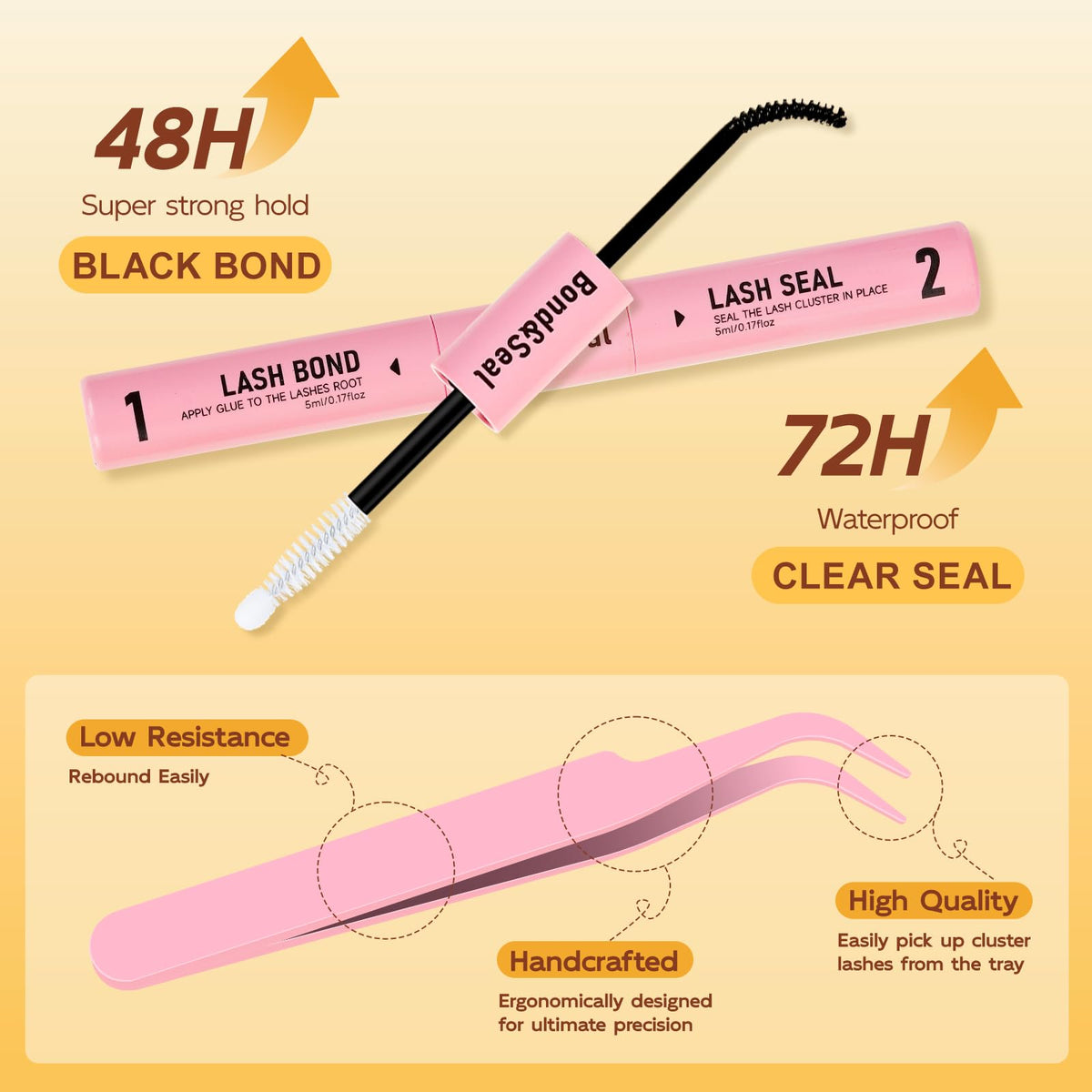 QUEWEL Lash Clusters Kit in use for DIY eyelash extensions