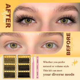 QUEWEL Lash Clusters Kit showcasing natural lash appearance
