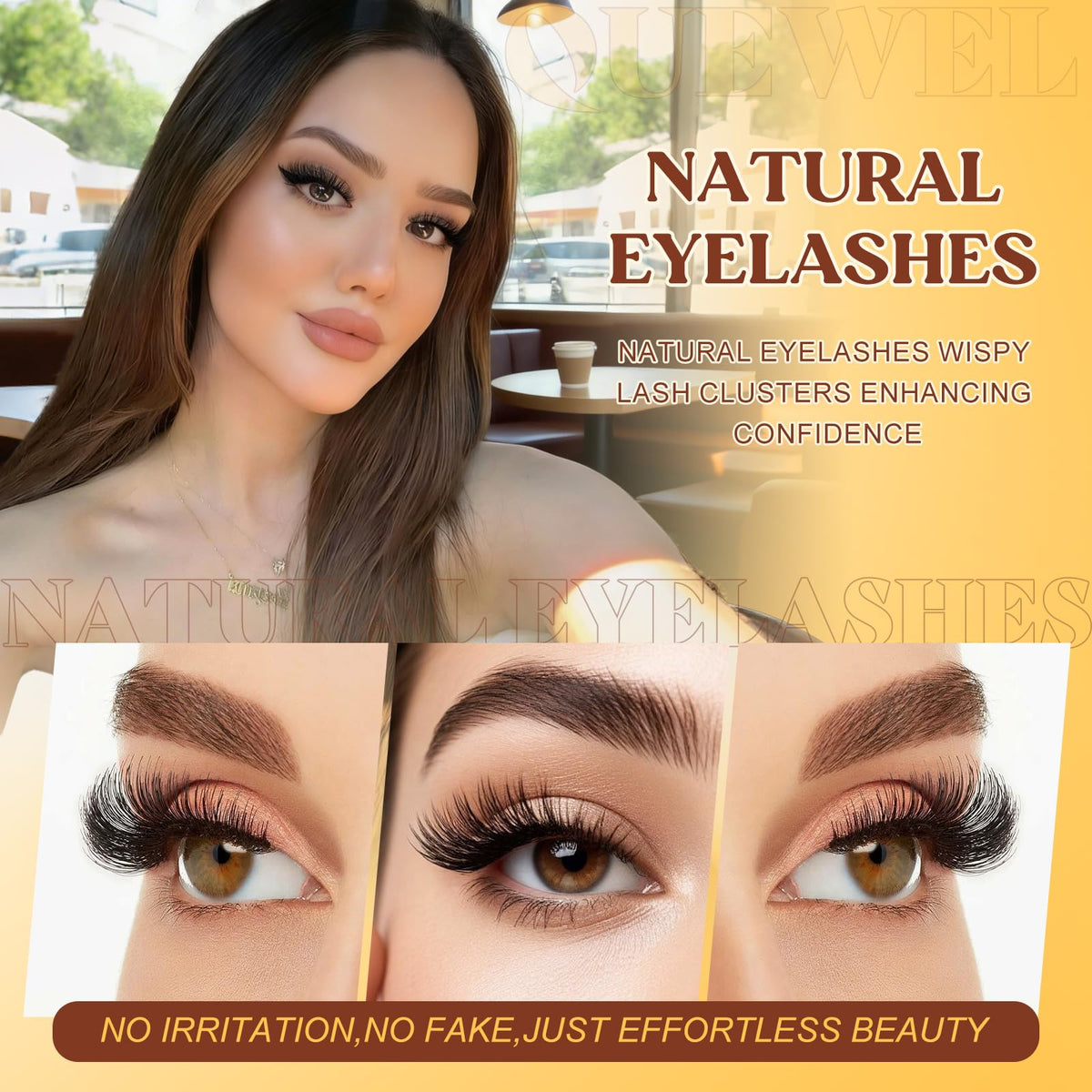 QUEWEL Lash Clusters Kit with lash tweezers and remover