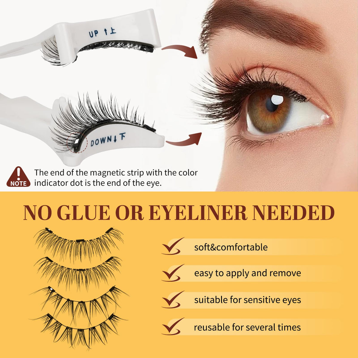 QUEWEL magnetic eyelashes in small box with mirror
