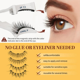 QUEWEL magnetic eyelashes in small box with mirror