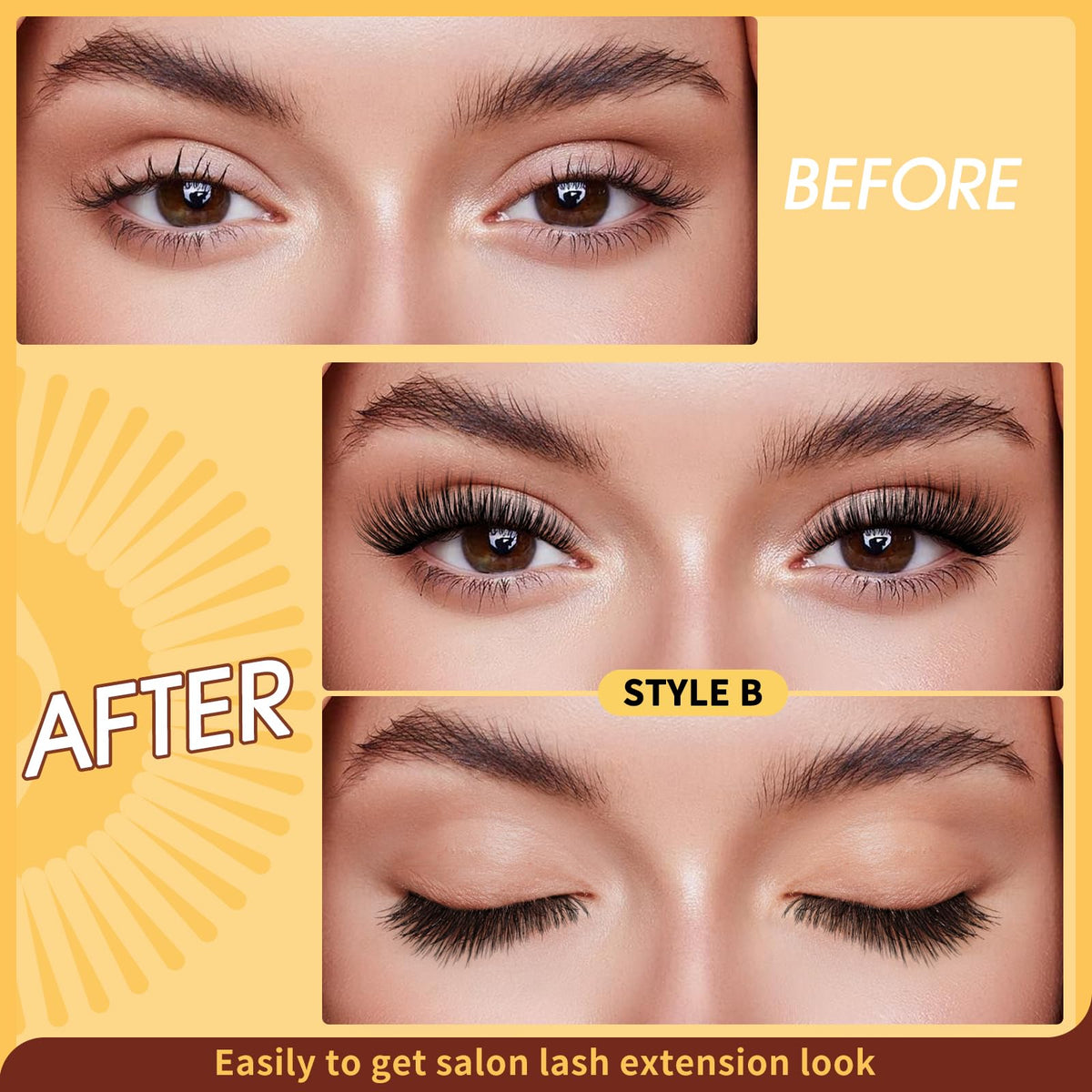 QUEWEL magnetic eyelashes in use on model
