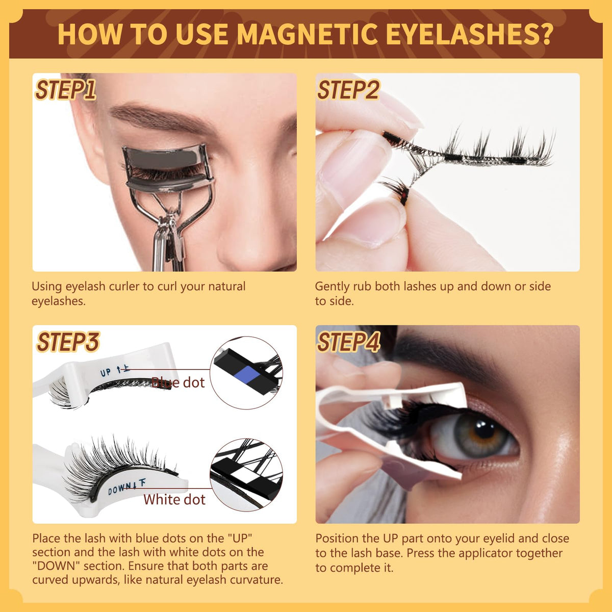 QUEWEL magnetic eyelashes kit packaging