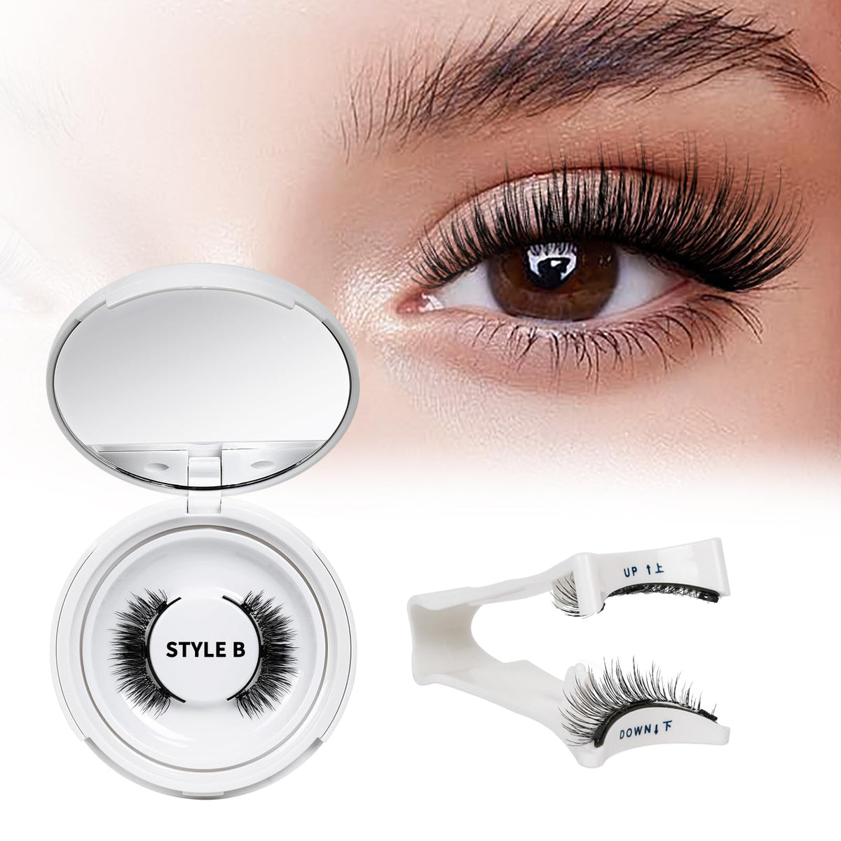 QUEWEL Magnetic Eyelashes Kit with applicator and mirror