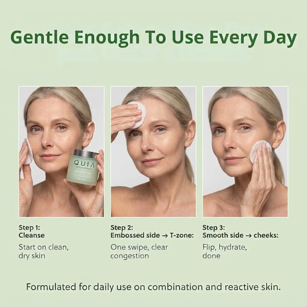 QUIA Beauty toner pads lifestyle scene