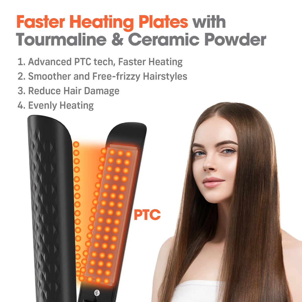 QUICO Hair Straightener side view showing design