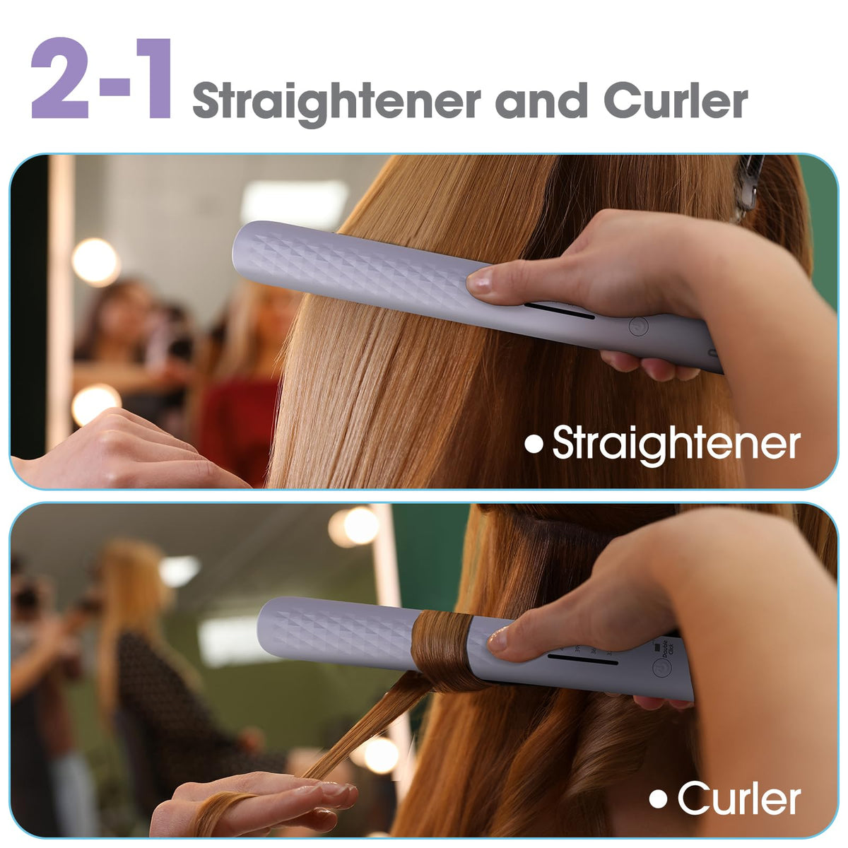 QUICO Hair Straightener side view with adjustable temperature settings