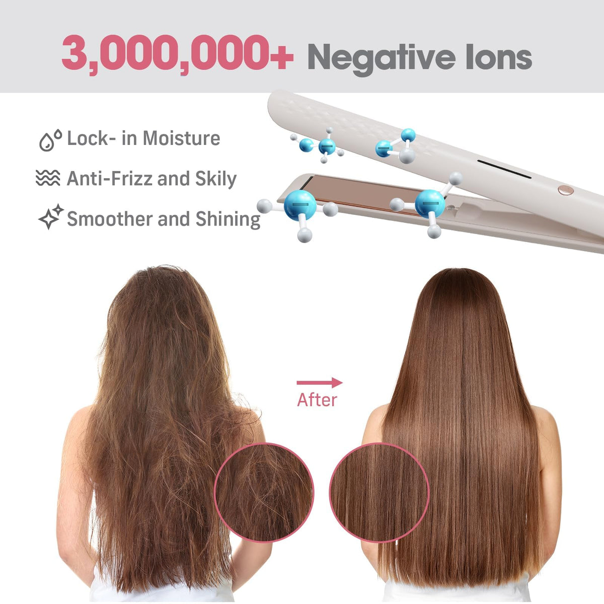 QUICO Hair Straightener with included anti-scald glove and clips