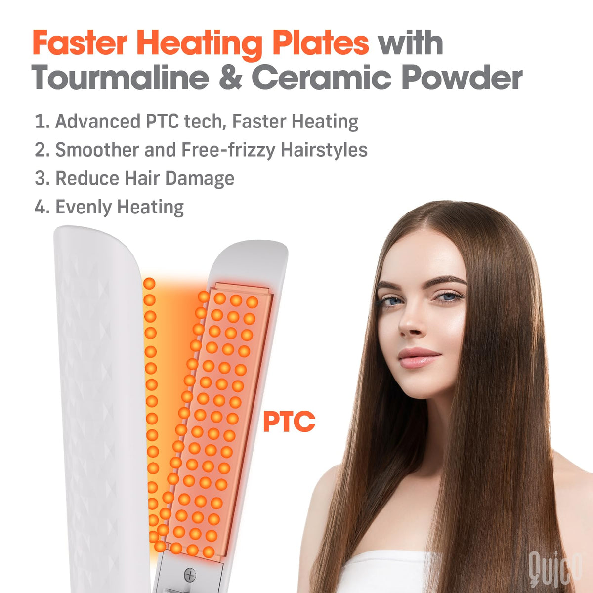 QUICO Hair Straightener with temperature memory function