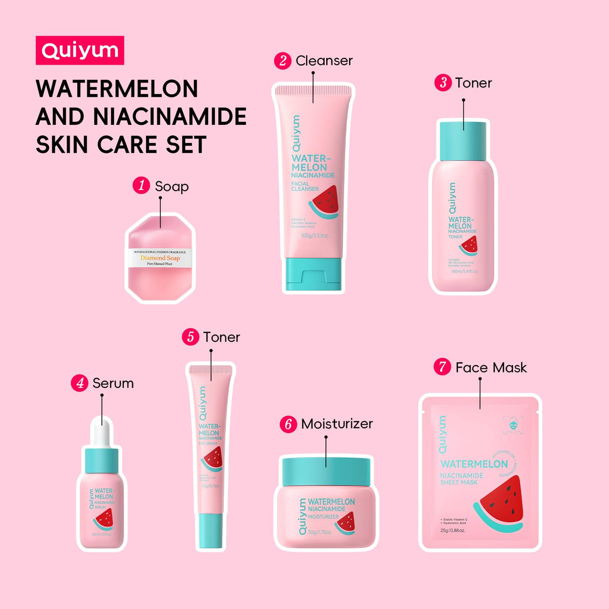 QUIYUM Facial Masks packaging with two masks