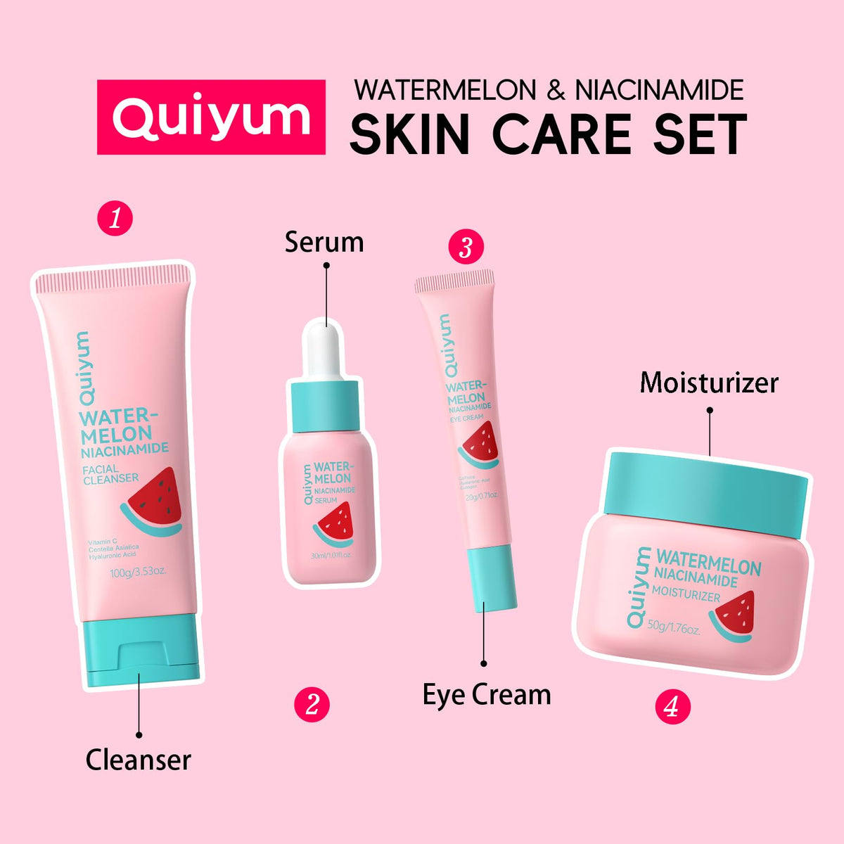 QUIYUM Watermelon Serum application on skin