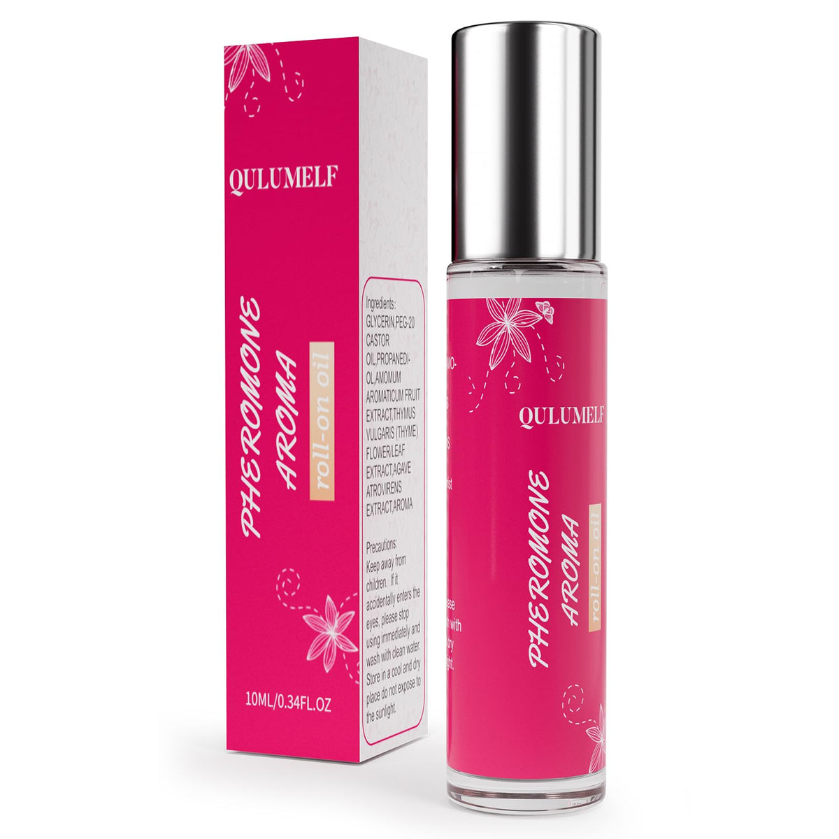 QULUMELF Pheromone Perfume for Women front view with roller ball design