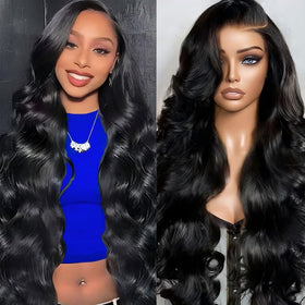 QZOQZO 13x6 Lace Front Wig 30 Inch body wave front view