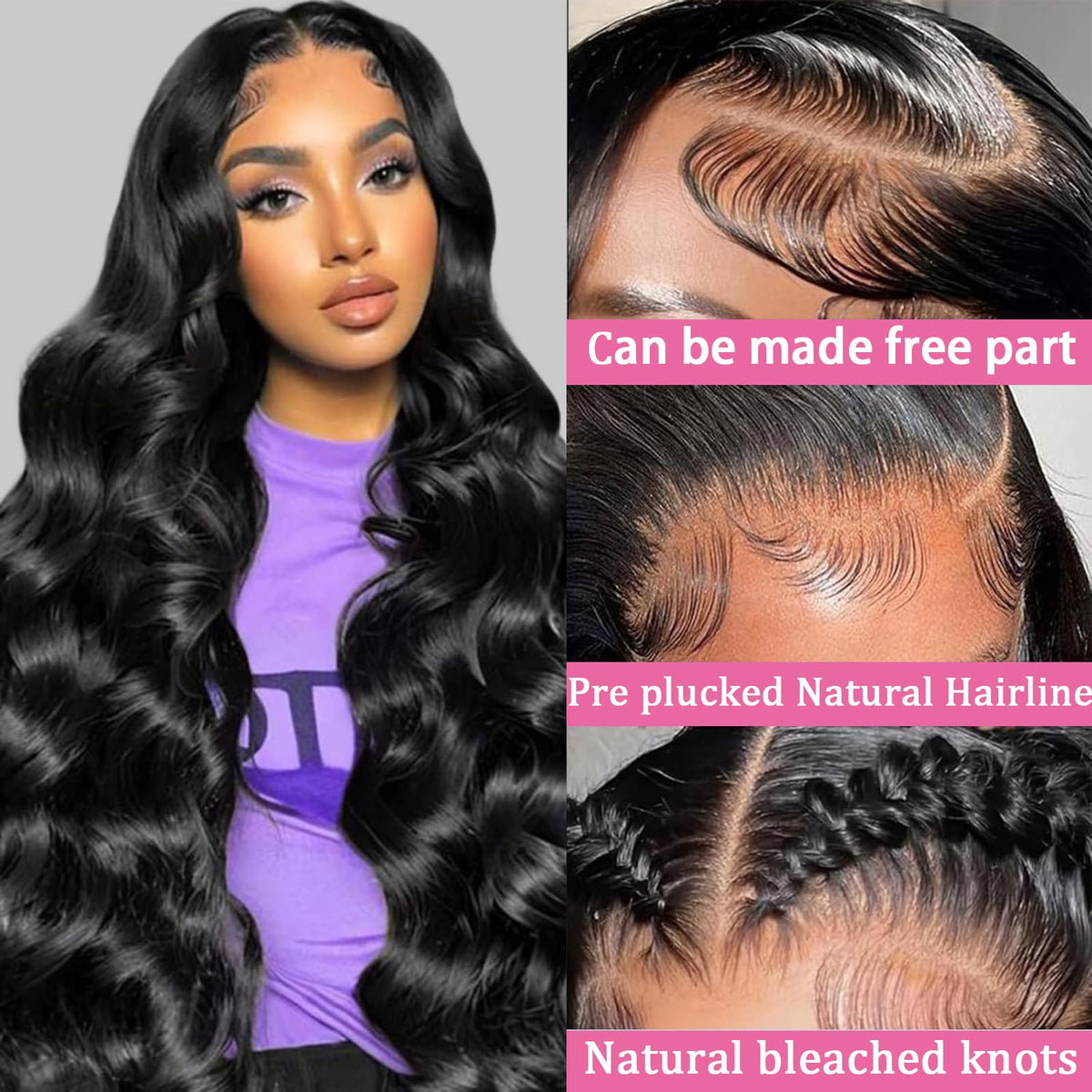 QZOQZO 13x6 Lace Front Wig close-up of HD lace