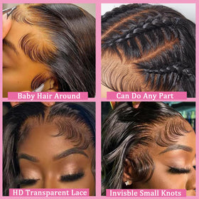 QZOQZO 13x6 Lace Front Wig displayed on mannequin