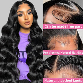 QZOQZO 28 Inch Body Wave Lace Front Wig side view