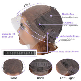 QZOQZO 28 Inch Chocolate Brown Lace Front Wig packaging
