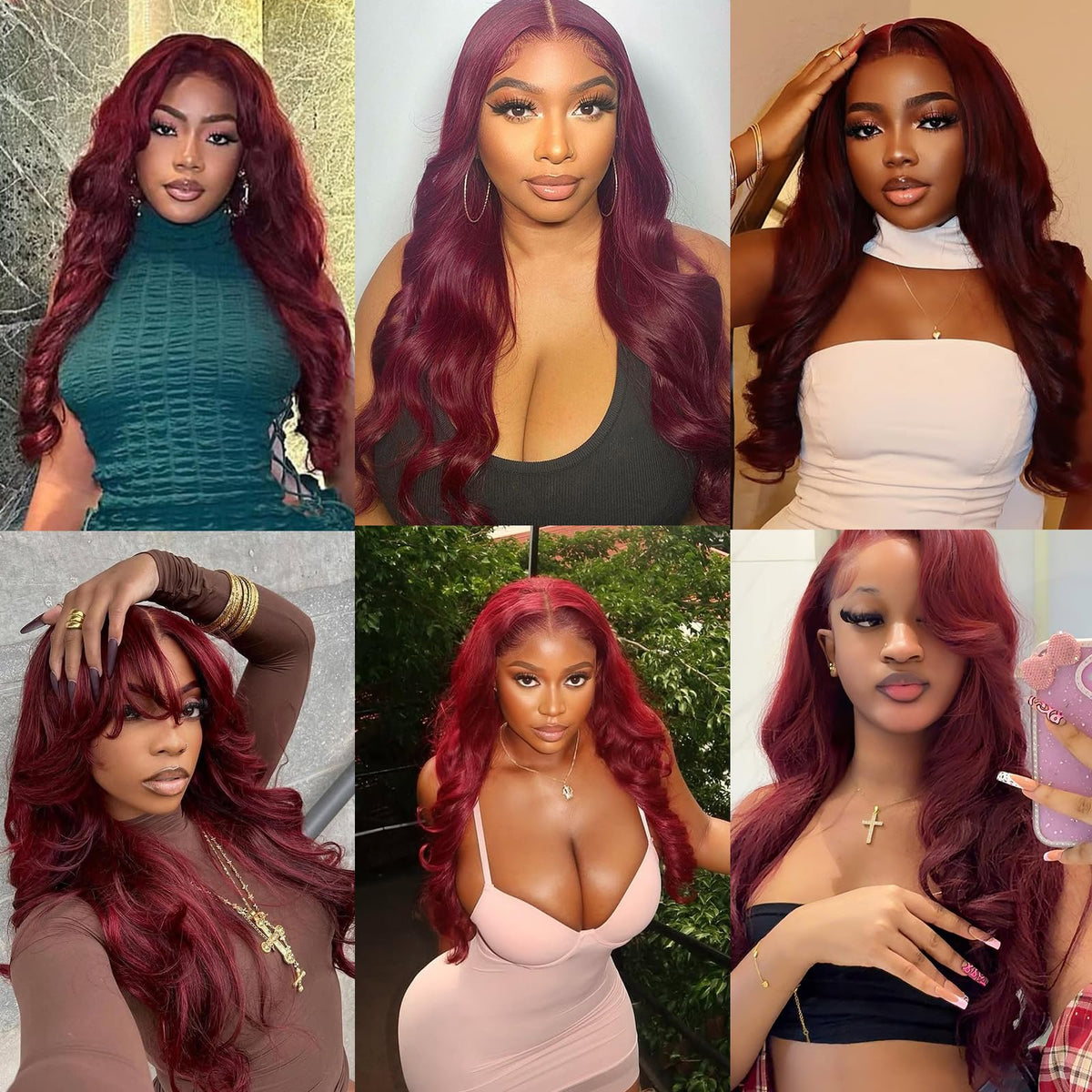 QZOQZO Burgundy Lace Front Wig 24 Inch styling options