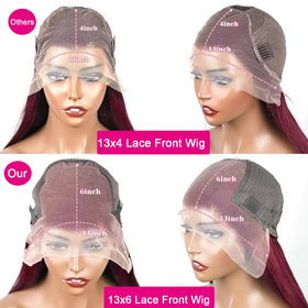 QZOQZO Burgundy Lace Front Wig 32 Inch styling options