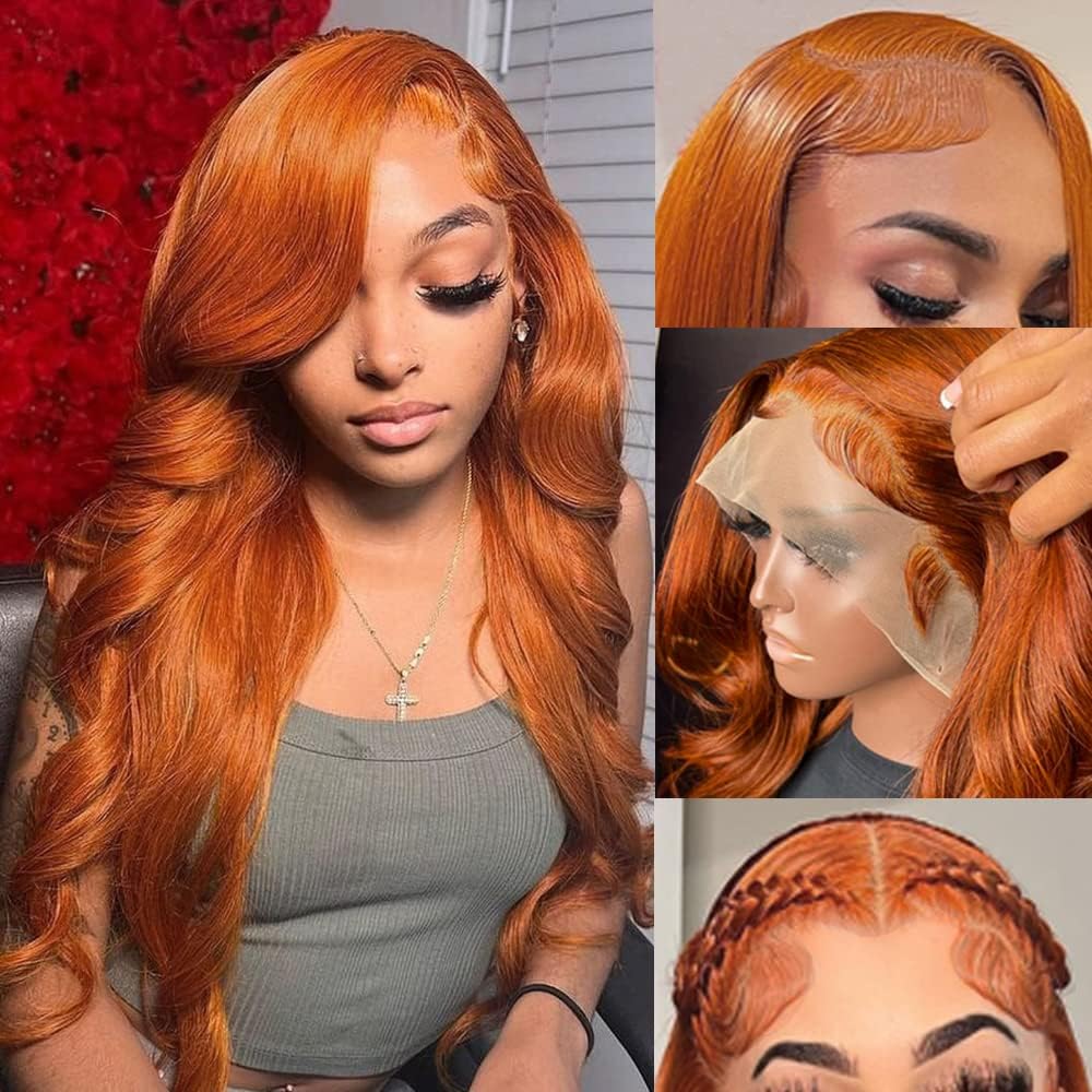 QZOQZO Ginger Lace Front Wig 26 Inch body wave front view