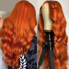 QZOQZO Ginger Lace Front Wig back view with body wave