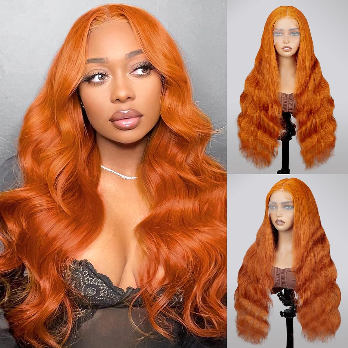 QZOQZO Ginger Lace Front Wig showing the HD lace front