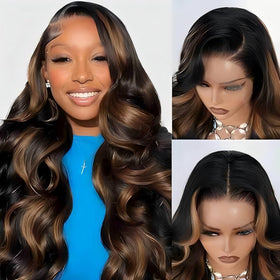 QZOQZO Ombre Lace Front Wig 1B/30 highlight packaging
