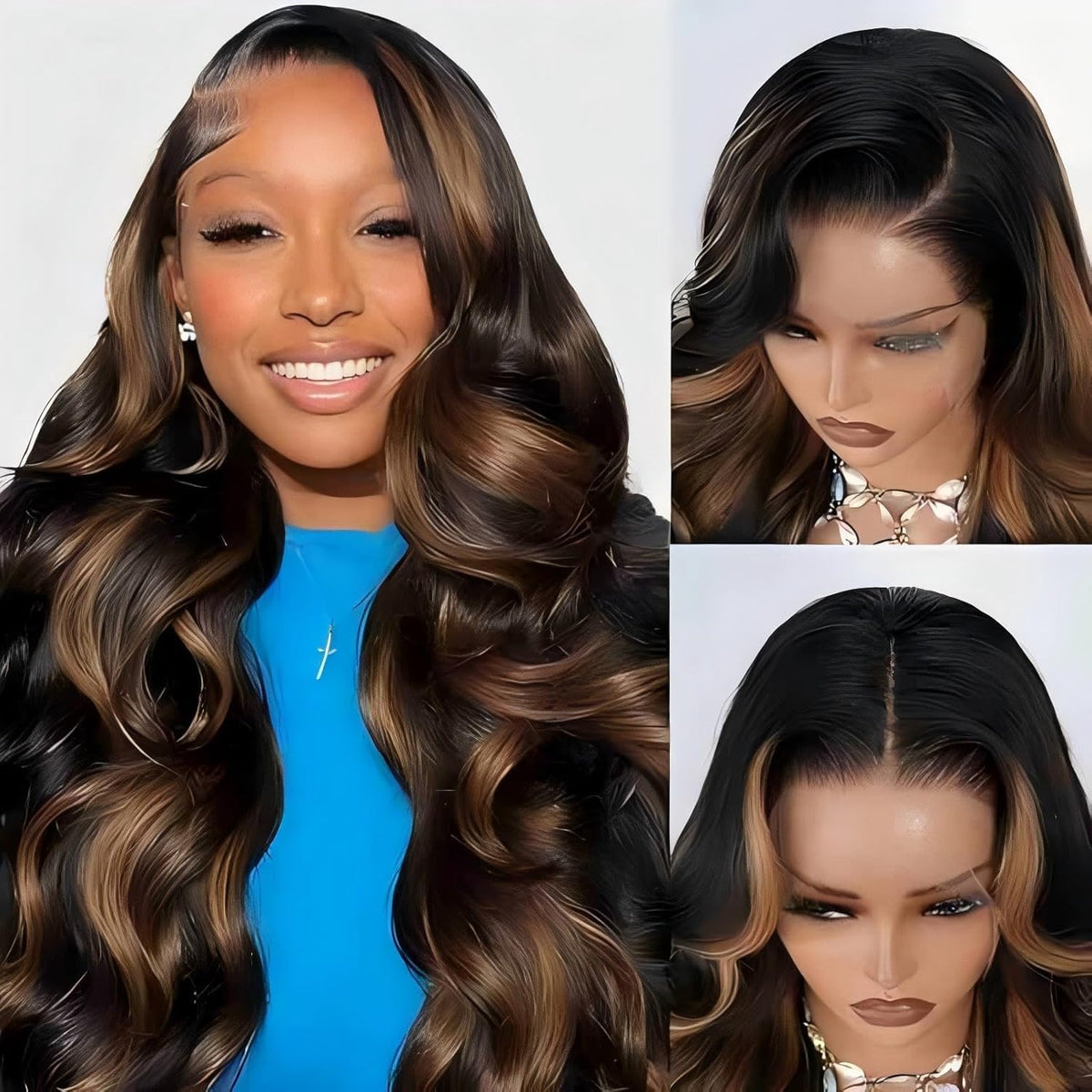 QZOQZO Ombre Lace Front Wig 1B/30 on mannequin
