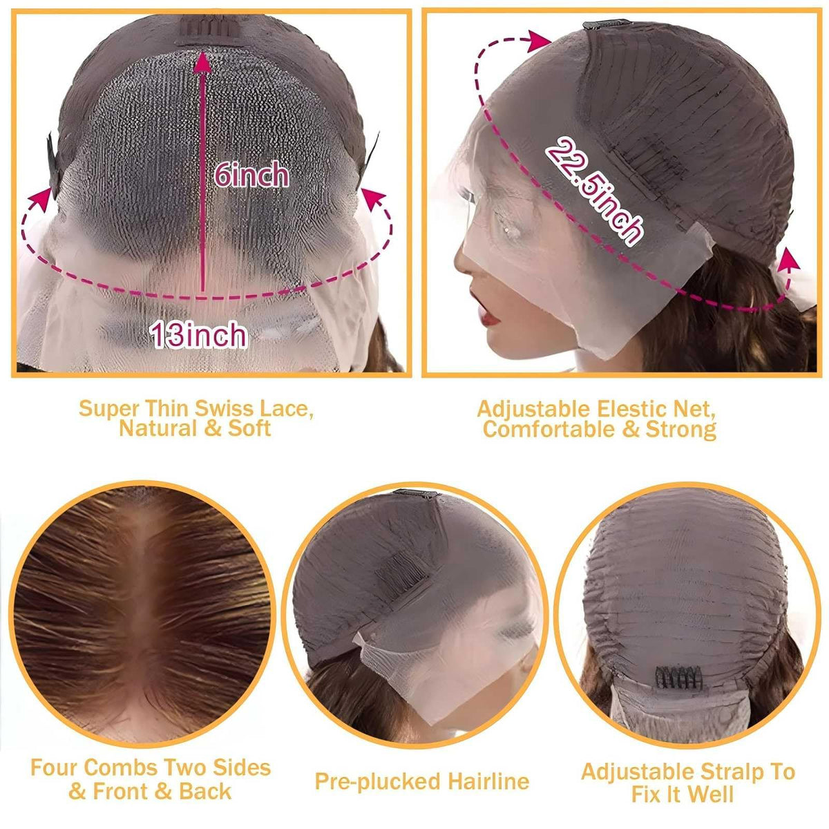 QZOQZO Ombre Lace Front Wig 28 inch packaging and accessories
