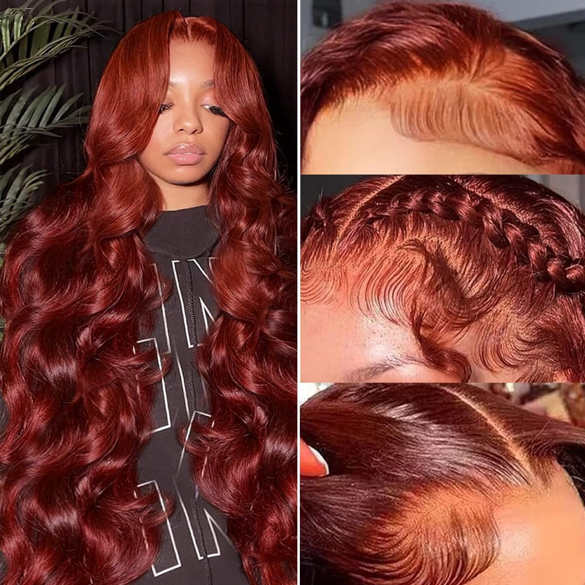 QZOQZO Reddish Brown Lace Front Wig 28 Inch packaging