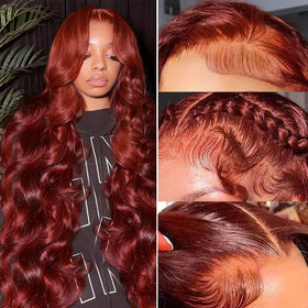 QZOQZO Reddish Brown Lace Front Wig packaging