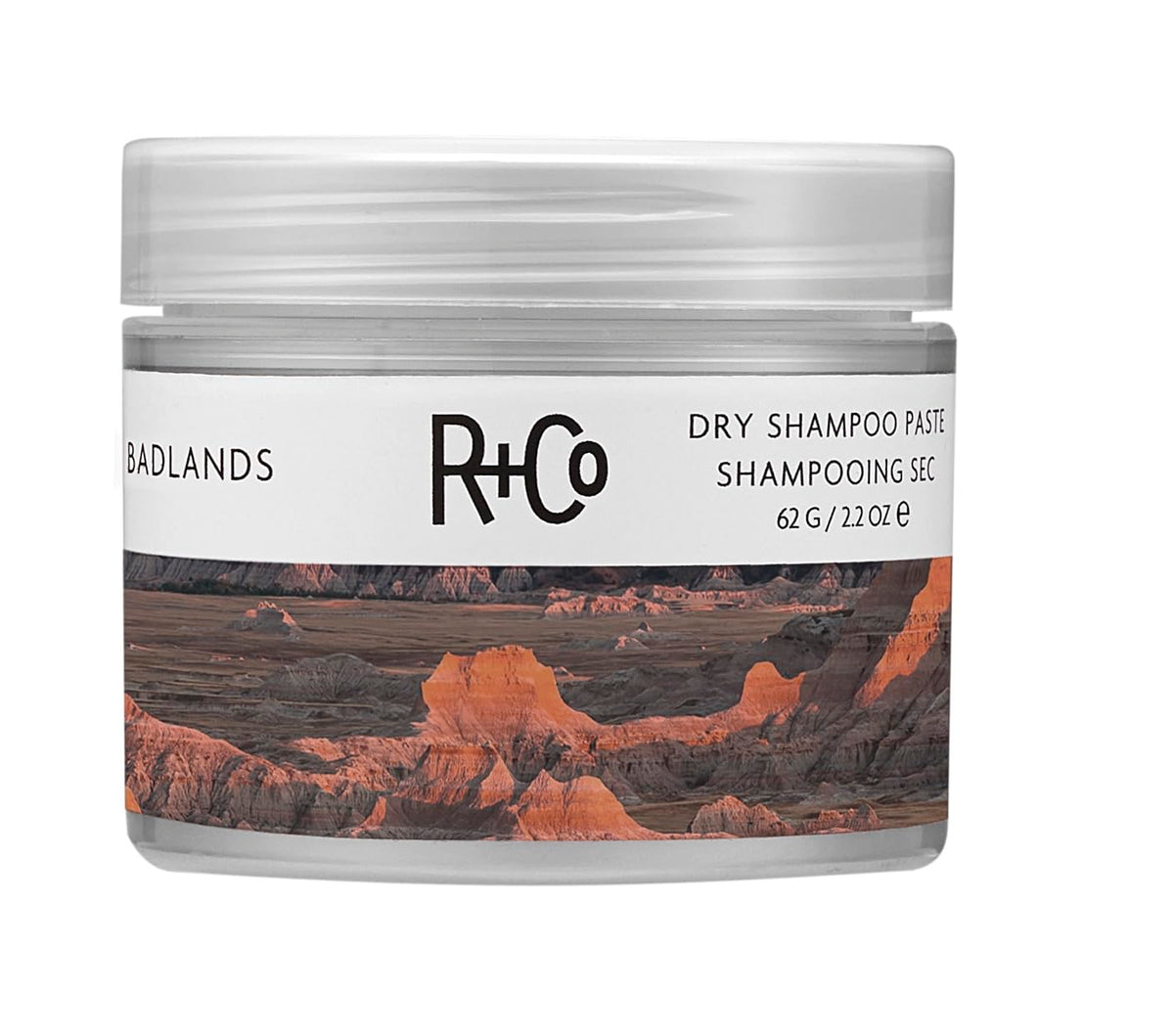 R+Co Badlands Dry Shampoo Paste 2.2 oz jar front view
