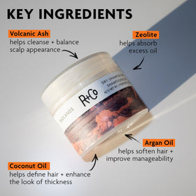 R+Co Badlands Dry Shampoo Paste application on hair