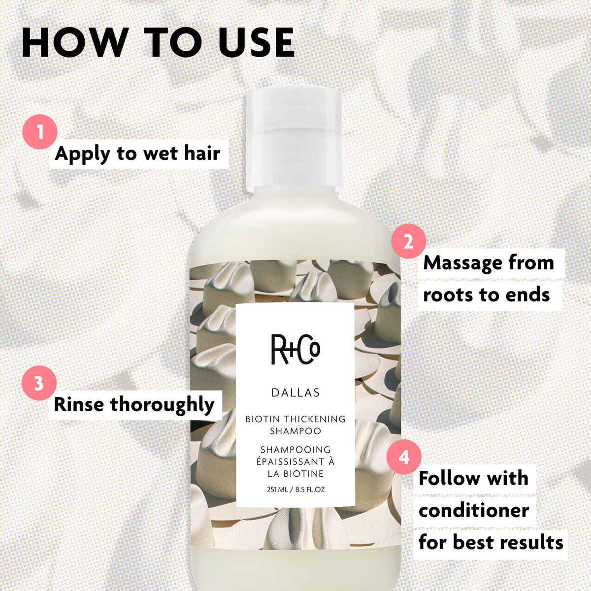 R+Co Dallas Thickening Shampoo 290g packaging
