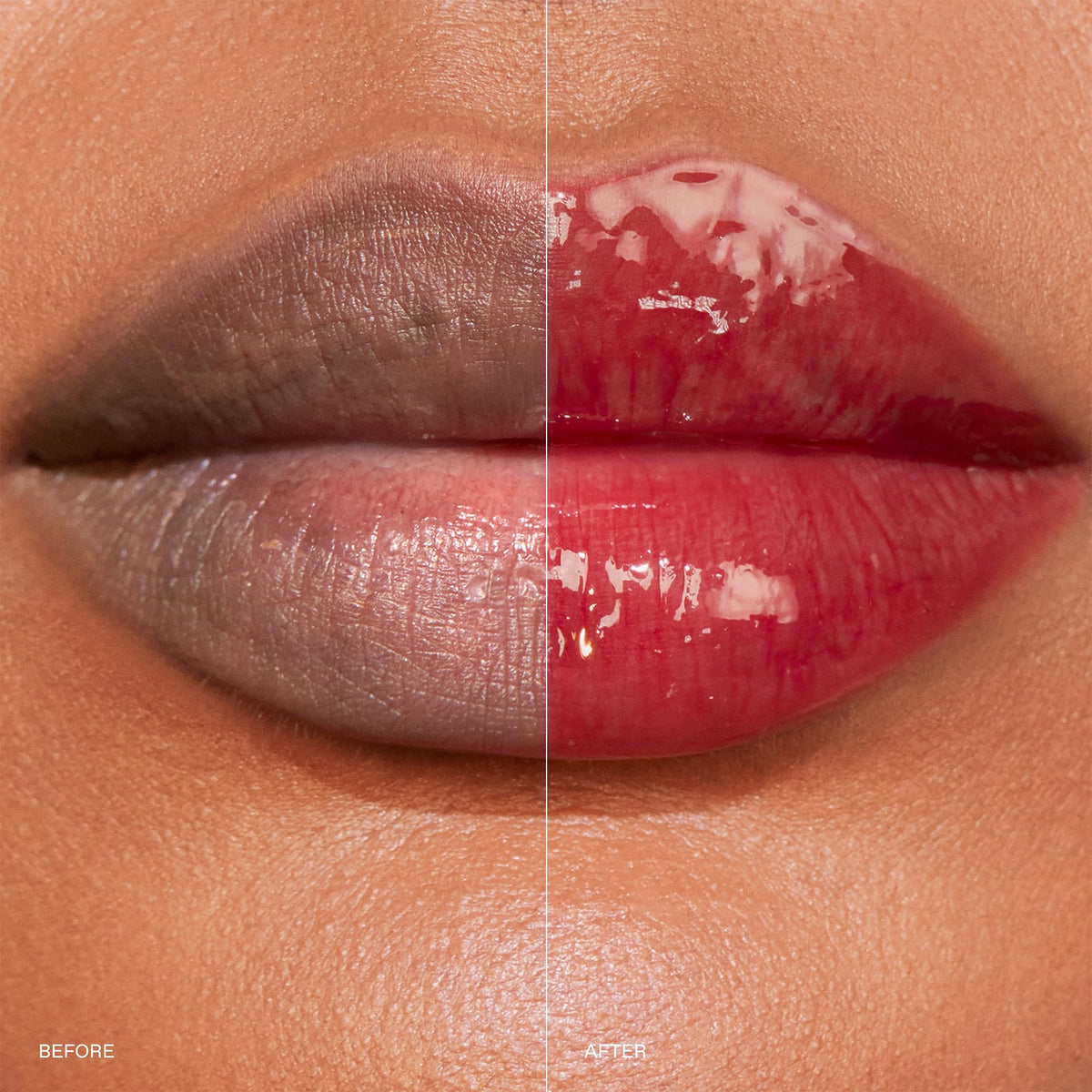 r.e.m. beauty Cherry Cola Glossy Balm on lips