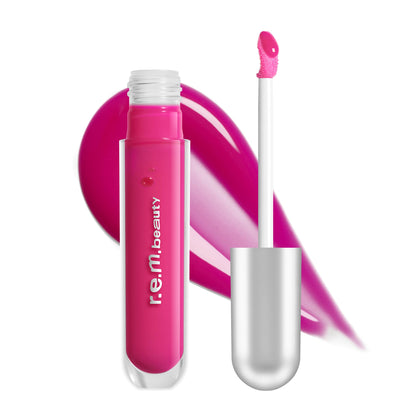 r.e.m. beauty Strawberry Soda Essential Drip Glossy Balm front view