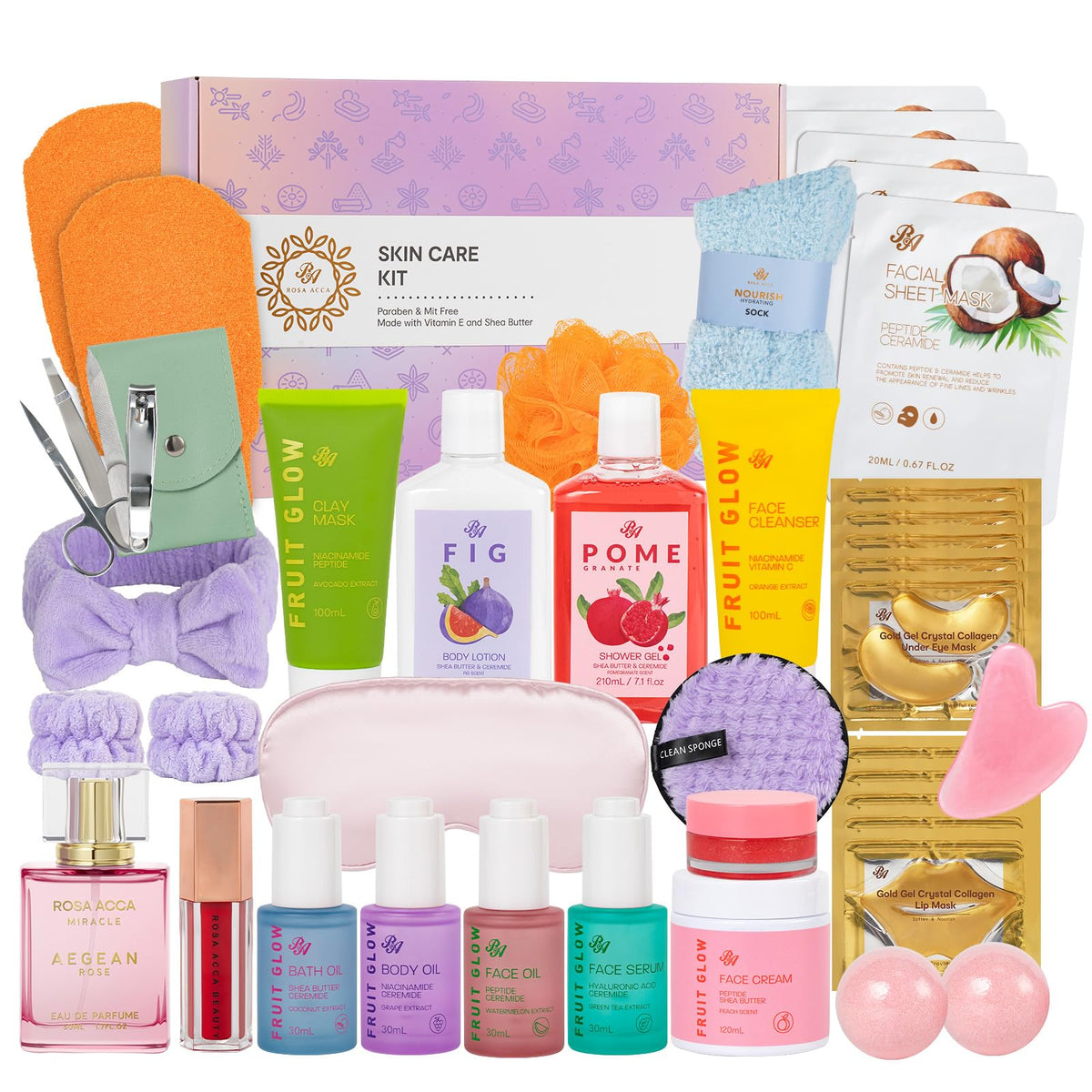 RA ROSA ACCA 42 Pcs Mother's Day Spa Gift Basket Set front view