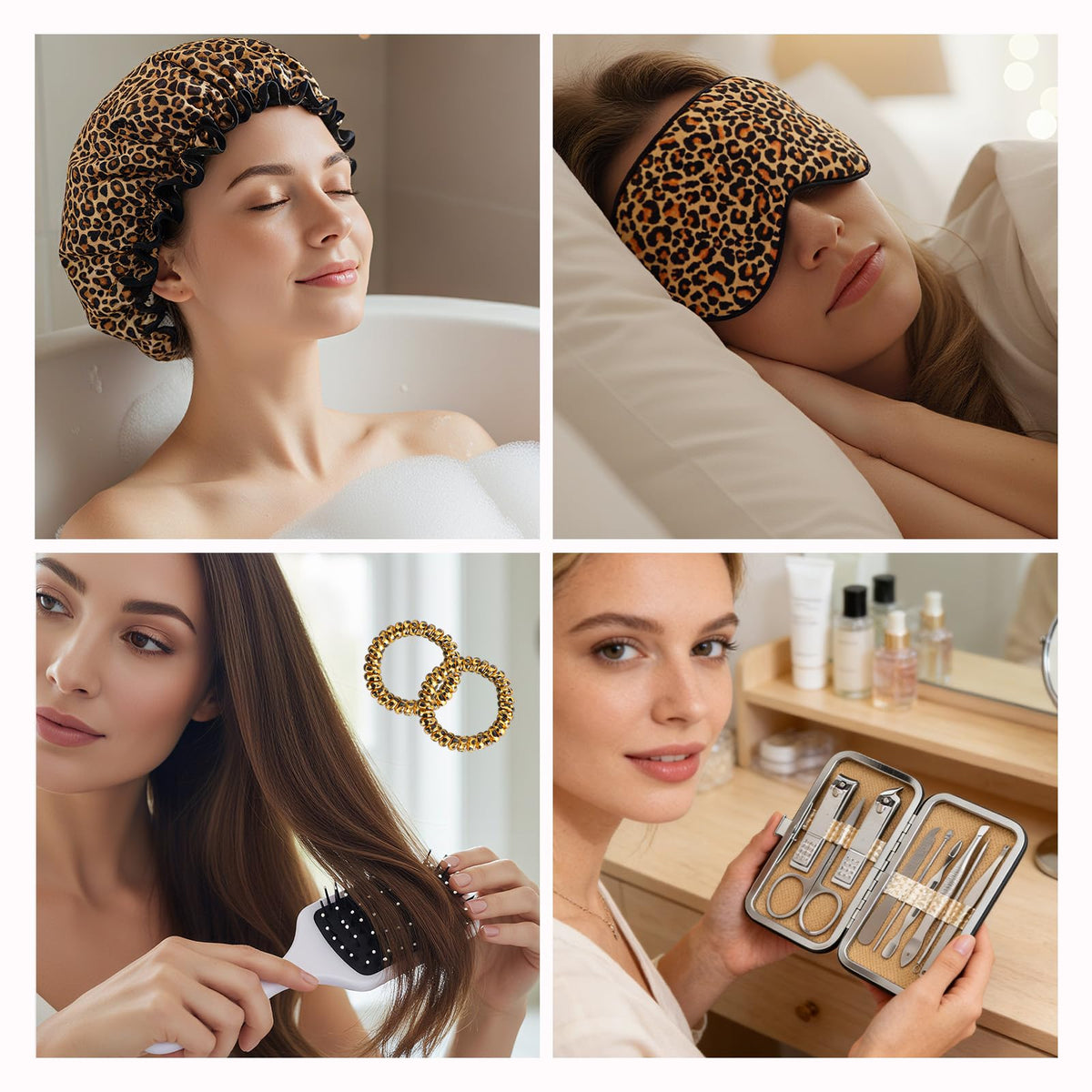 RA ROSA ACCA bath soak and lip balm in leopard box