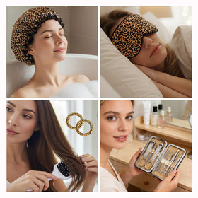 RA ROSA ACCA bath soak and lip balm in leopard box