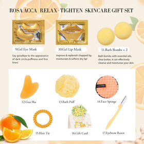 RA ROSA ACCA Spa Gift Basket set displayed with gift card