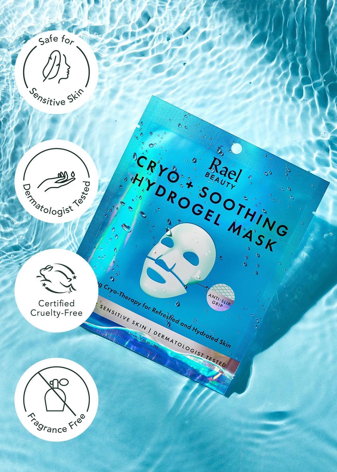 Rael Facial Mask being removed from packaging